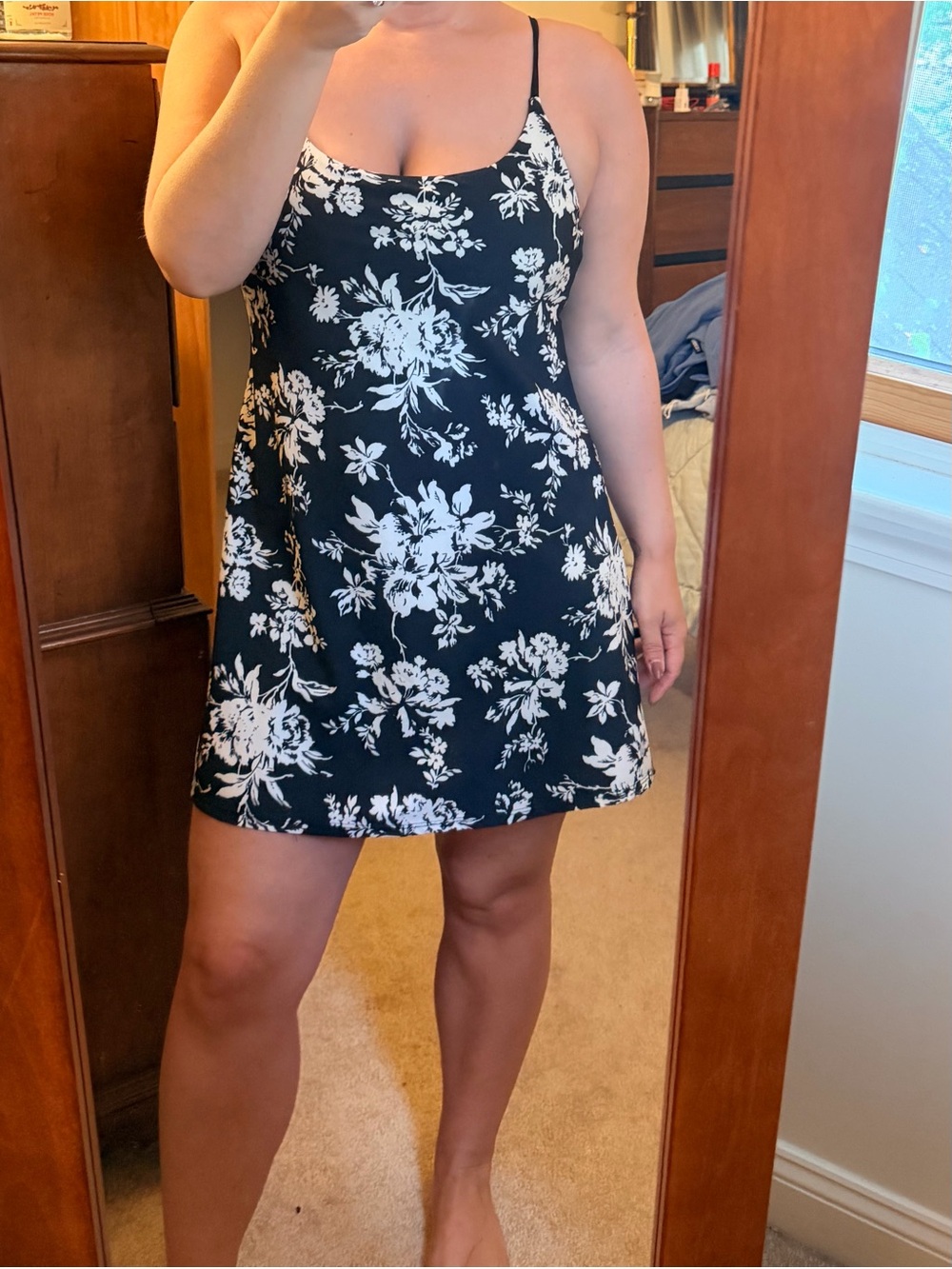 Abercrombie & Fitch Black and White Floral Mini Dress